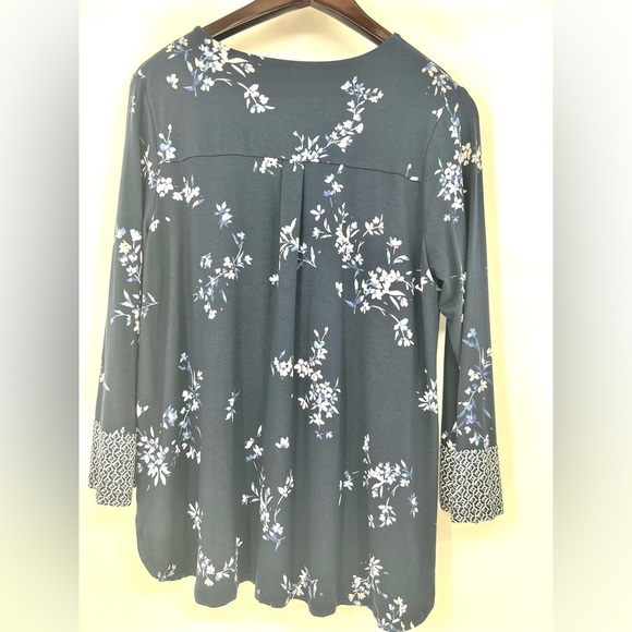 J. Jill Womens‎ Wearever Collection Floral Top 3/4 Sleeve Sz M Artsy Comfort - Picture 8 of 11